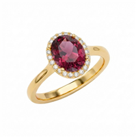 Anello Gazzola Gioielli Donna Amuleto in Oro giallo Rodolite AN-1228-16-2-18-13-RD-OV-N-F-VS